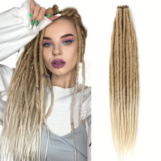 Dreadlock Extensions 20 Strands 24 Inch Handmade 0.6cm Width Dreadlocks Pre-Looped Lock Crochet Hair For Women Natural Single Ended Dreads Synthetic SE Crochet Braids Easy Install Light Weight Suitable For Halloween