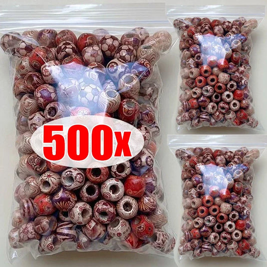 Vintage Braided Hair Wood Beads Dirty Retro Braid Bead String Chain Bracelet Necklace Wooden Beading DIY Jewelry Accessories