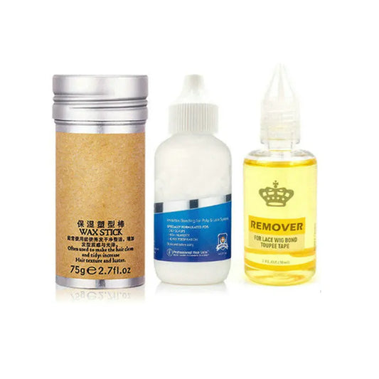 Waterproof Lace Glue and Remover Kit for Wigs Super Hold Hair Bonding Glue Adhesive for Lace Wigs  Lace Glue hair wax stick