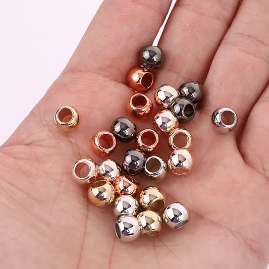 Hair Braid Beads 8mm Gold Silver Glossy Dreadlocks 50pcs/bag Hair Ring Braid Dread Dreadlock Beads Cuffs Clips Approx 4mm Hole