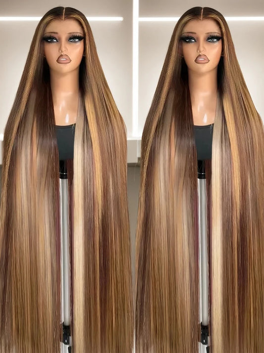 Highlight Wig Human Hair Sillky Straight Blond Ombre 13x4 HD Lace Wig   Colored 100 Human Hair Frontal Wig Wigs For Women