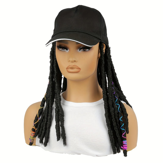 Baseball Braided Hat Wigs Braids Crochet Twist Dreadlocks Straight Synthetic Hair Cap Wig Baseball Cap Wig With Crochet Faux Locks, Dreadlock Crochet Hair Wig For Black And White Women Party And Halloween Use